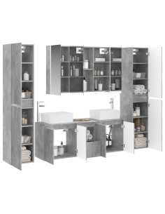 Set di mobili per il bagno 6 pcs Grigio Cemento 2