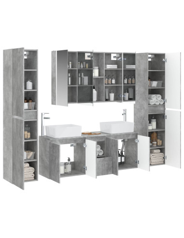 Set di mobili per il bagno 6 pcs Grigio Cemento