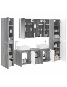 Set di mobili per il bagno 6 pcs Sonoma grigio 2