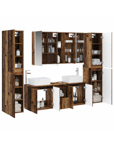 Set di mobili per il bagno 6 pcs Legno antico 2