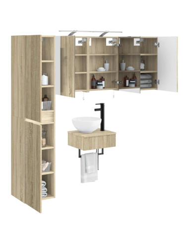 Set di mobili per il bagno 5 pcs Rovere Sonoma