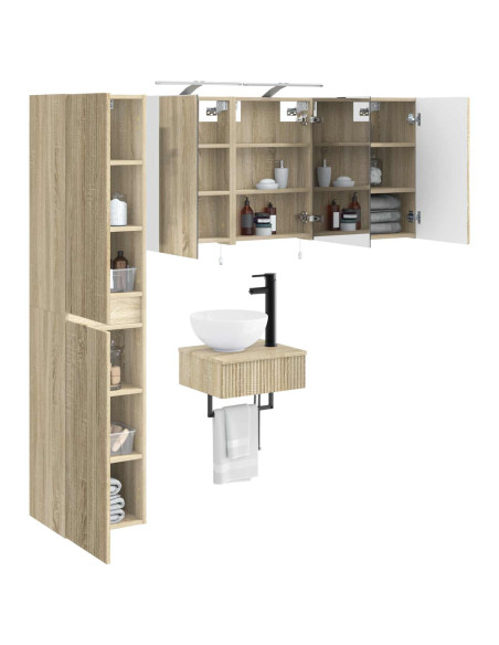 Set di mobili per il bagno 5 pcs Rovere Sonoma
