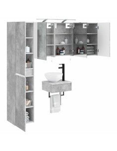 Set di mobili per il bagno 5 pcs Grigio Cemento 2