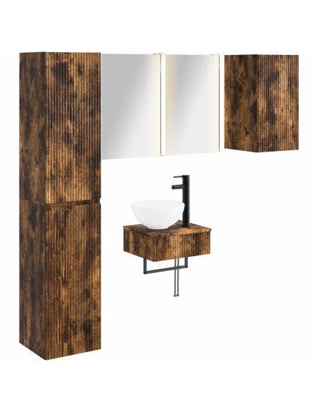Set di mobili per il bagno 5 pcs Rovere Fumo