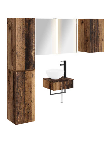 Set di mobili per il bagno 5 pcs Legno antico