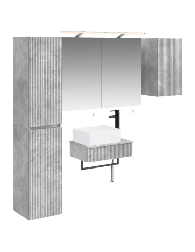 Set di mobili per il bagno 5 pcs Grigio Cemento