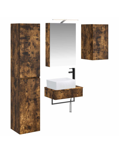 Set di mobili per il bagno 5 pcs Rovere Fumo