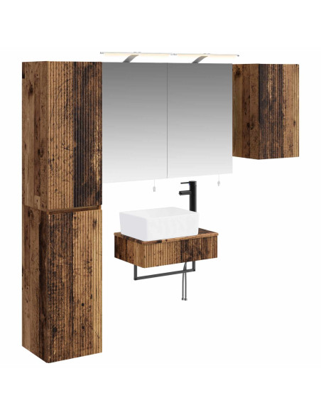Set di mobili per il bagno 5 pcs Legno antico