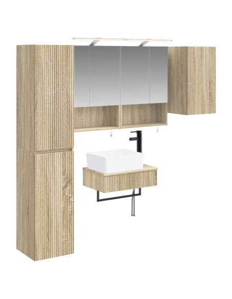 Set di mobili per il bagno 5 pcs Rovere Sonoma