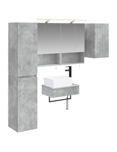 Set di mobili per il bagno 5 pcs Grigio Cemento