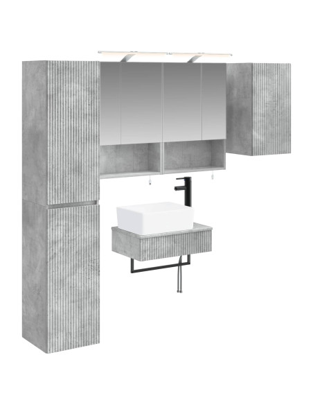 Set di mobili per il bagno 5 pcs Grigio Cemento