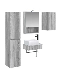 Set di mobili per il bagno 5 pcs Sonoma grigio