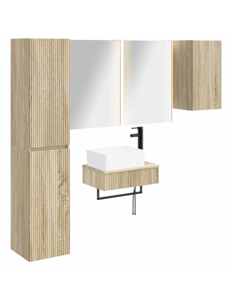 Set di mobili per il bagno 5 pcs Rovere Sonoma