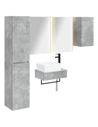 Set di mobili per il bagno 5 pcs Grigio Cemento