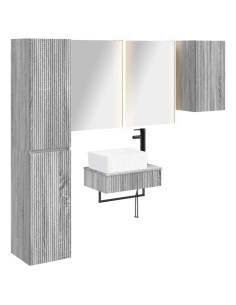 Set di mobili per il bagno 5 pcs Sonoma grigio
