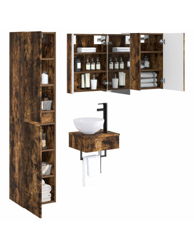 Set di mobili per il bagno 5 pcs Rovere Fumo