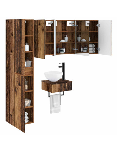 Set di mobili per il bagno 5 pcs Legno antico