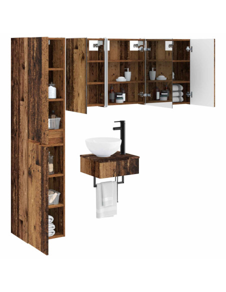 Set di mobili per il bagno 5 pcs Legno antico