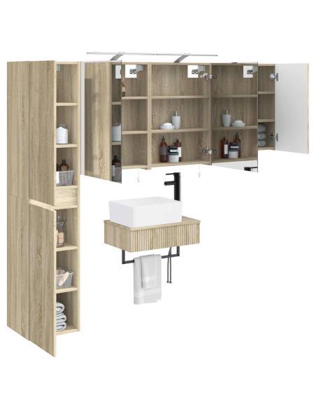 Set di mobili per il bagno 5 pcs Rovere Sonoma