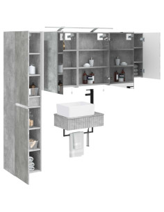 Set di mobili per il bagno 5 pcs Grigio Cemento 2