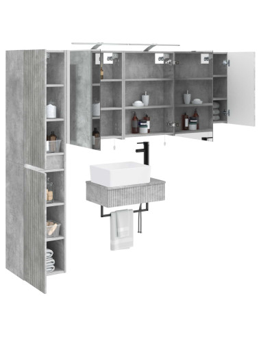 Set di mobili per il bagno 5 pcs Grigio Cemento
