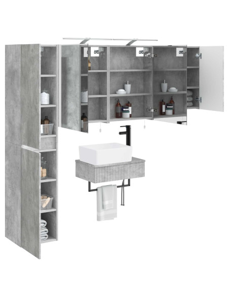 Set di mobili per il bagno 5 pcs Grigio Cemento