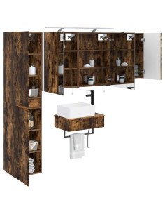 Set di mobili per il bagno 5 pcs Rovere Fumo 2