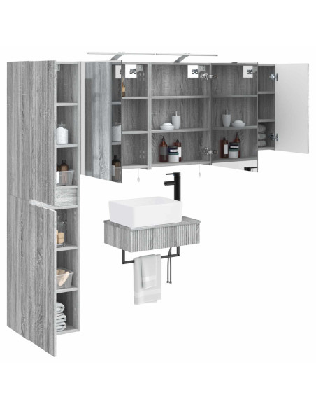 Set di mobili per il bagno 5 pcs Sonoma grigio