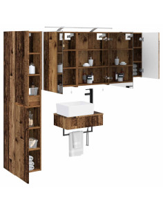 Set di mobili per il bagno 5 pcs Legno antico 2
