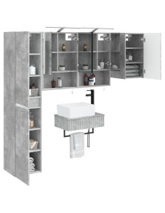 Set di mobili per il bagno 5 pcs Grigio Cemento 2