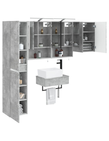 Set di mobili per il bagno 5 pcs Grigio Cemento
