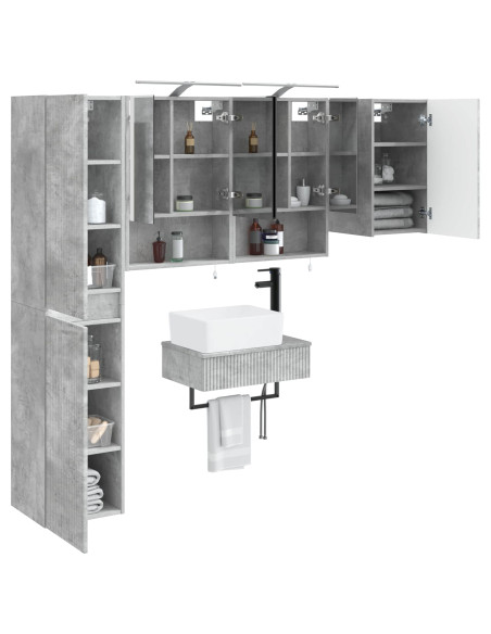 Set di mobili per il bagno 5 pcs Grigio Cemento