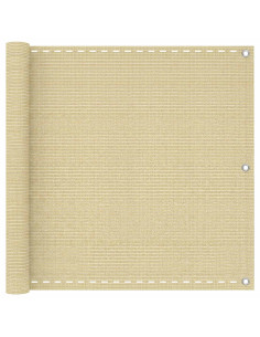 Schermo da balcone Beige 90 x 1200 cm HDPE e alluminio