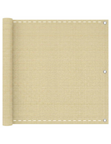 Schermo da balcone Beige 90 x 1200 cm HDPE e alluminio