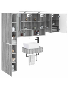 Set di mobili per il bagno 5 pcs Sonoma grigio 2