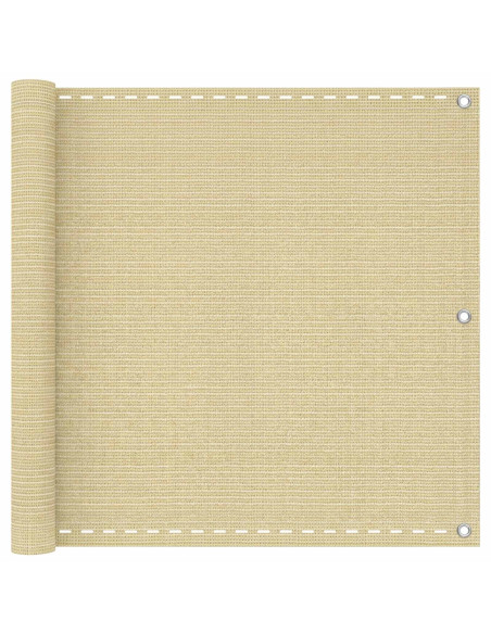 Schermo da balcone Beige 120 x 1000 cm HDPE e alluminio