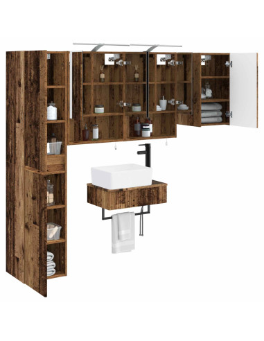 Set di mobili per il bagno 5 pcs Legno antico