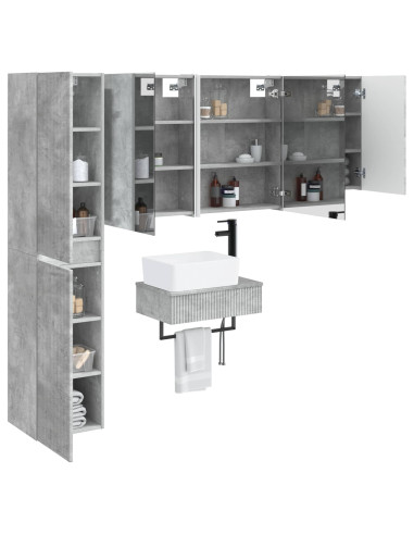 Set di mobili per il bagno 5 pcs Grigio Cemento