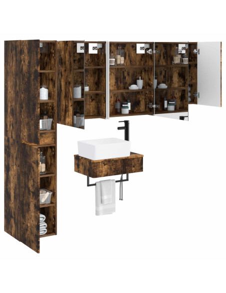 Set di mobili per il bagno 5 pcs Rovere Fumo