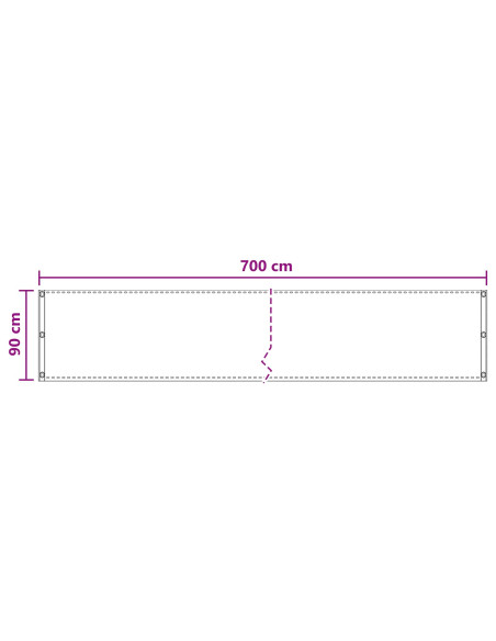 Schermo da balcone Beige 90 x 700 cm HDPE e alluminio