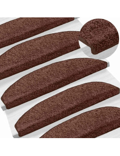 Tappetini per scale autoadesivi Semicircolare 15 pcs Marrone 2