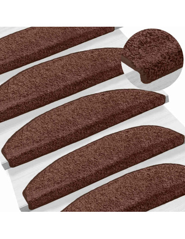 Tappetini per scale autoadesivi Semicircolare 15 pcs Marrone