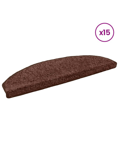 Tappetini per scale autoadesivi Semicircolare 15 pcs Marrone