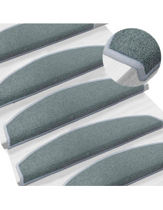 Tappetini per scale autoadesivi Semicircolare 15 pcs Blu mare 2