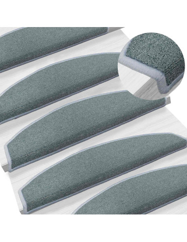Tappetini per scale autoadesivi Semicircolare 15 pcs Blu mare