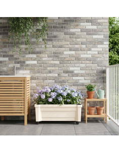 Vaso Calypso con Ruote Bianco 79 x 35 x 33 cm PP