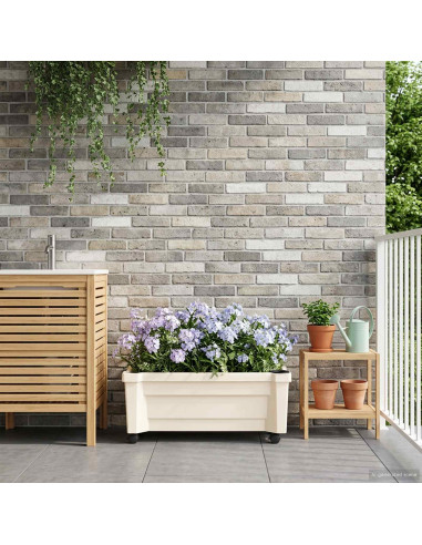 Vaso Calypso con Ruote Bianco 79 x 35 x 33 cm PP