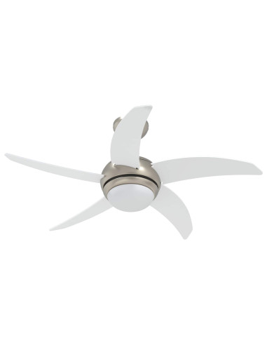 Ventilatore da soffitto con luce e telecomando Ø 110 cm Bianco