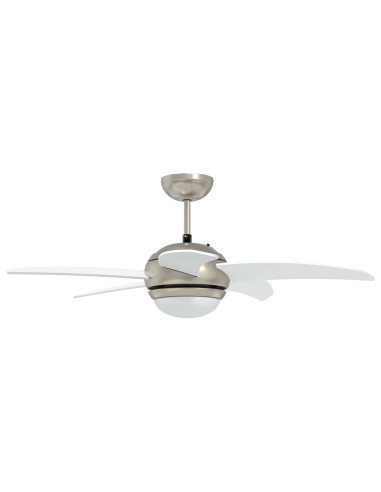 Ventilatore da soffitto con luce e telecomando Ø 110 cm Bianco