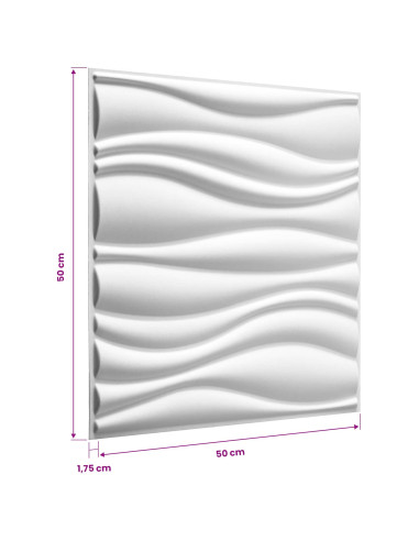 Pannelli da parete 12 pcs Bianco 50 x 50 cm